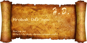 Hrobak Dénes névjegykártya